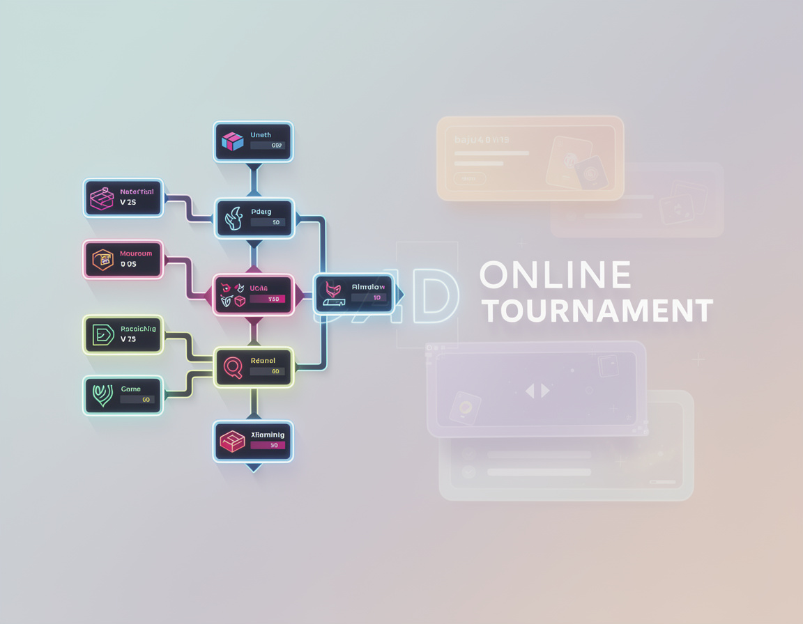 Ilustrasi template poster turnamen untuk turnamen game online baju4d dengan bracket dan room match